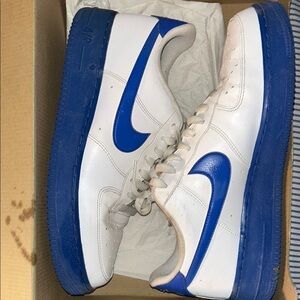 Nike White and Blue Athletic Shoes